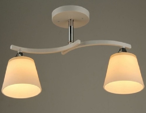 Люстра потолочная двухрожковая Мелодия Света Е27 Белая фото Люстра потолочная двухрожковая Мелодия Света Е27 Белая картинка